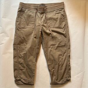 Lee Cotton Stretch Waist Relaxed Fit Mid-Rise Capris W/Drawstring Women’s Sz 14